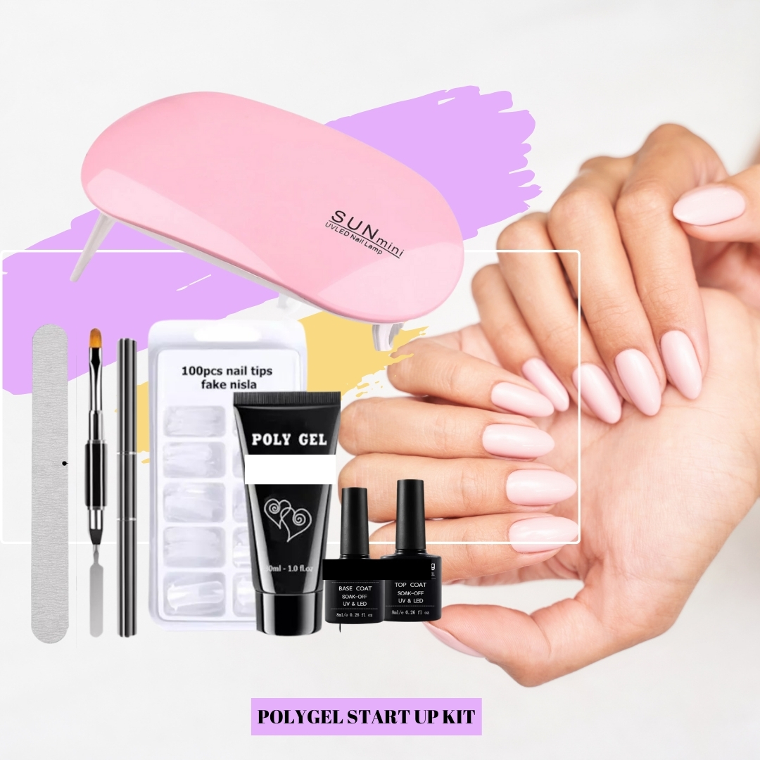 COMPLETE POLYGEL KIT WITH FREE FRENCH NAIL ART TOOL AND ONE EXTRA POLYGEL TUBE- 30 ML